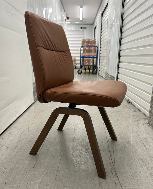 Ekornes Stressless Mint Low Back D200 Copper Paloma Leather Dining Chairs RRP £629 NEW