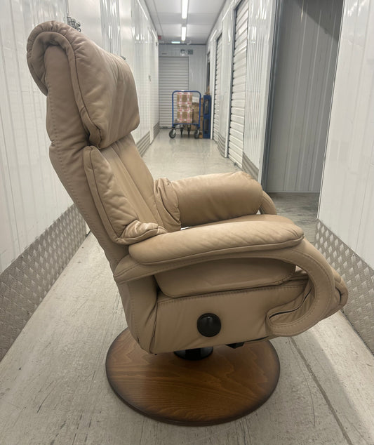 Himolla Tobi Leather Recline & Swivel Armchair With Integrated Footrest 2022 Pre-Loved