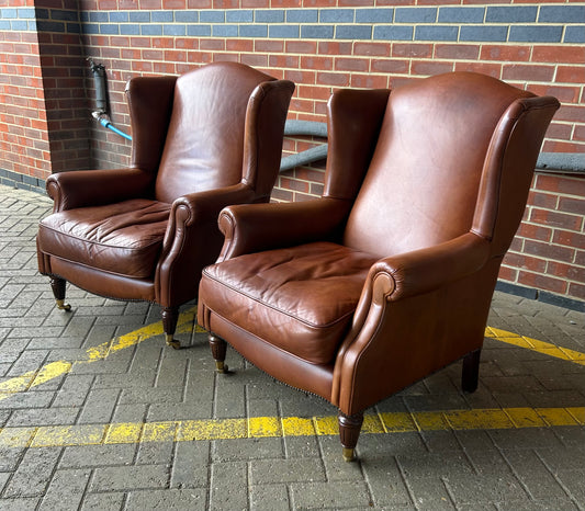 Laura Ashley Southwold Wingback Armchairs Pair Very Good Condition Pre-Loved