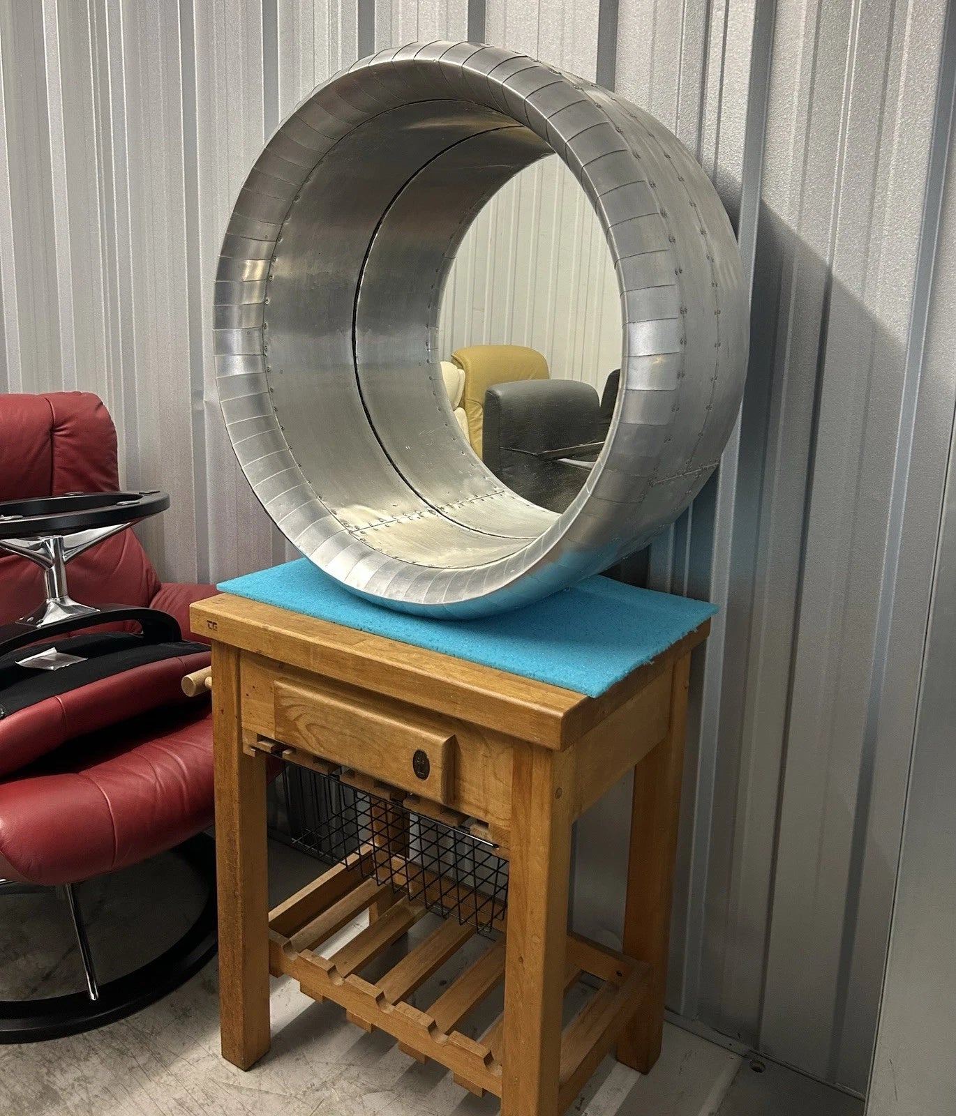 Aviator Engine Cowling Mirror By Timothy Oulton Spitfire Finish Pre-Loved