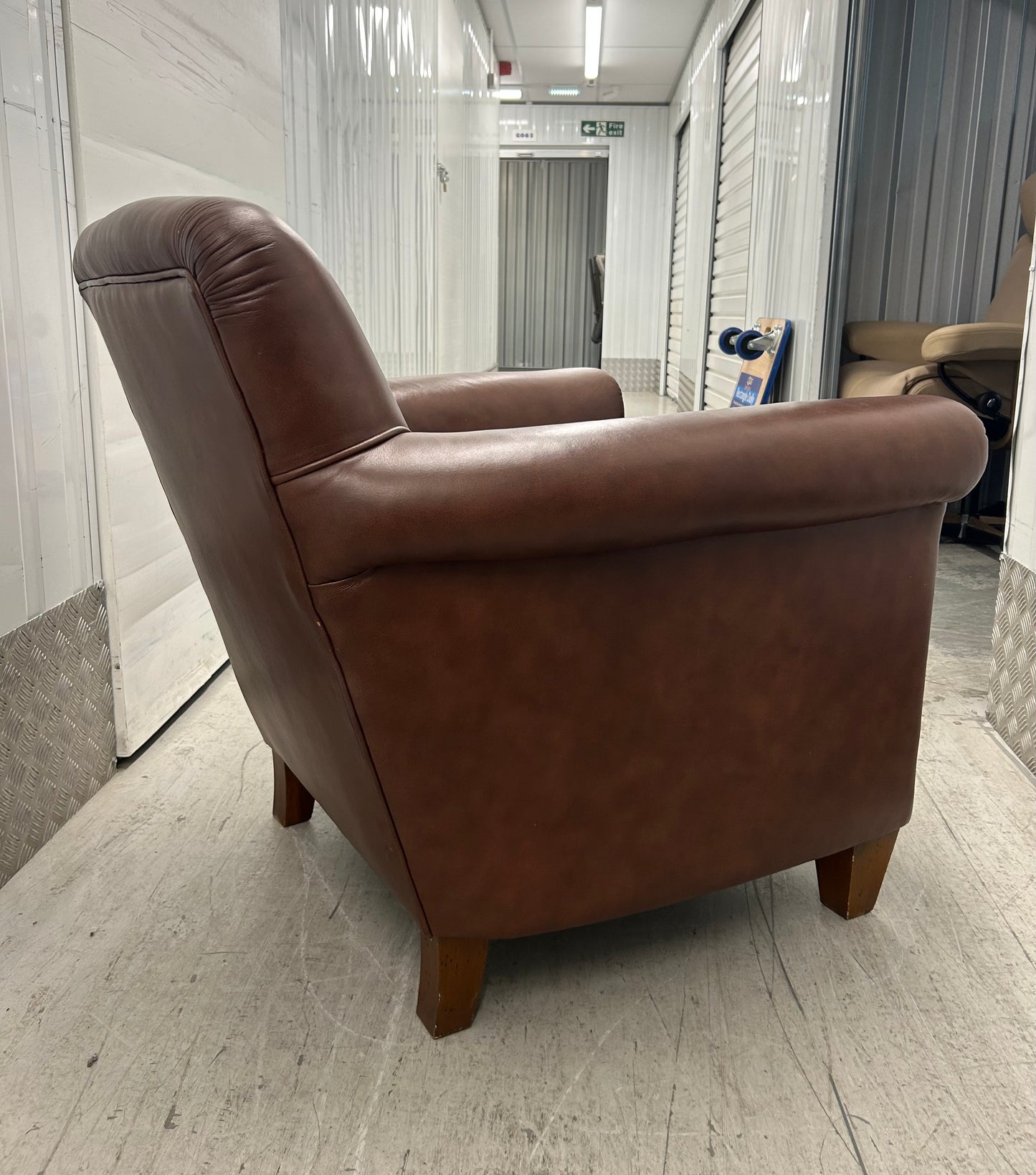 Laura Ashley Burlington Brown Leather Armchair Pre-Loved