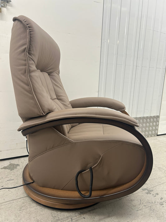 Himolla Mosel Midi Power Leather Recline & Swivel Chair Integrated Footrest 2024 Pre-Loved