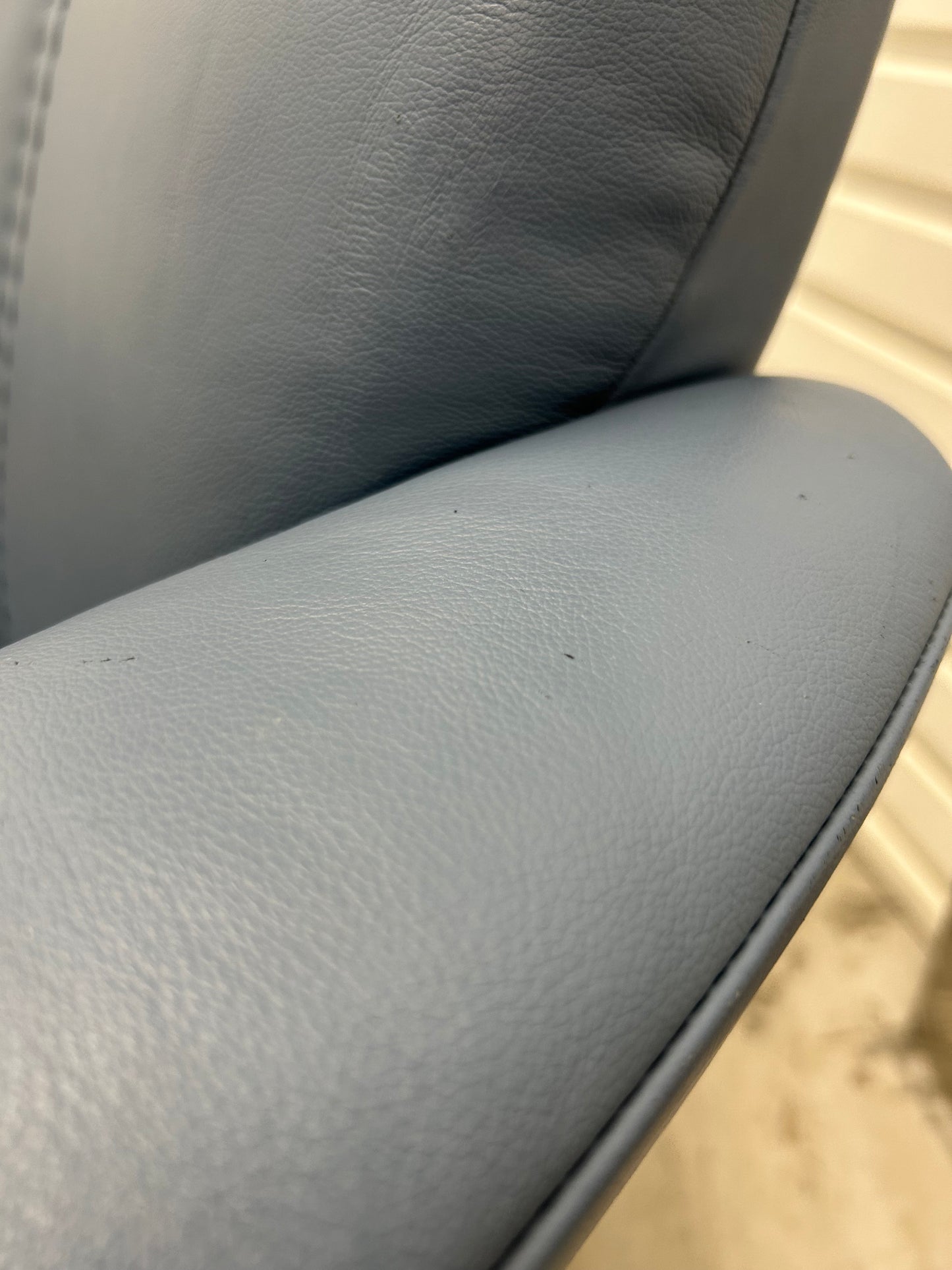 Ekornes Stressless Consul Recliner Sparrow Blue Leather Office Desk Chair Pre-Loved