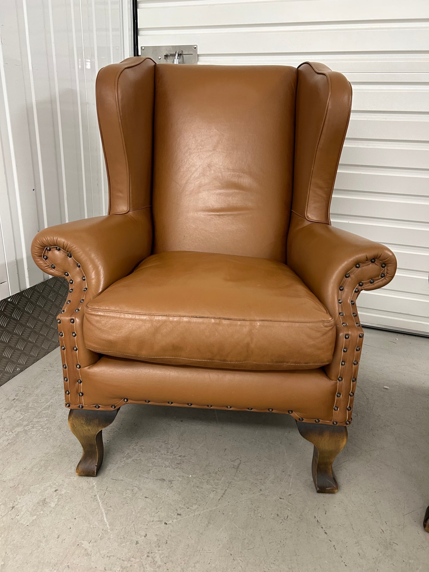 John Lewis Compton Leather Armchairs Pair Pre-Loved