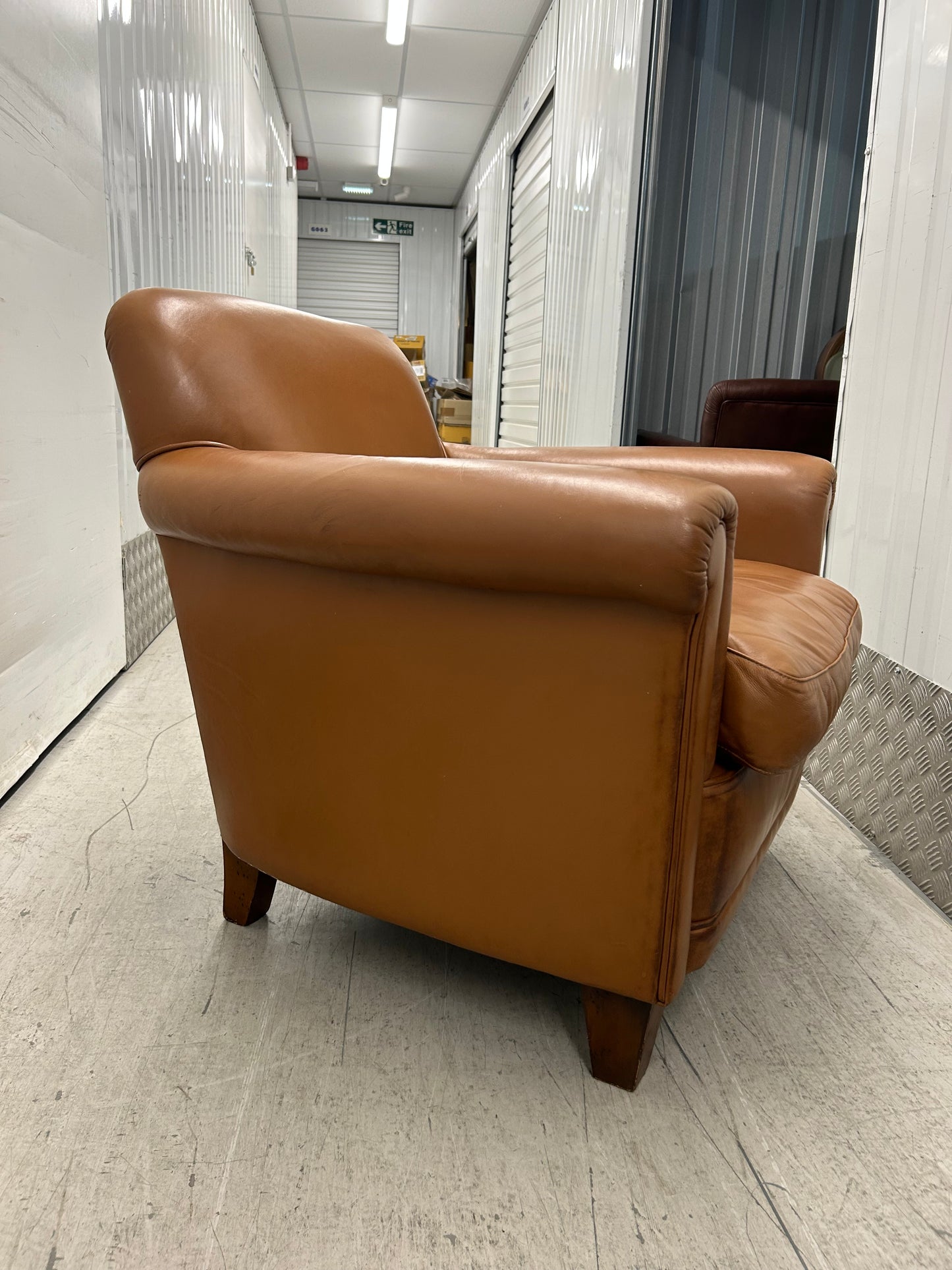 Laura Ashley Burlington Tan Leather Armchair Pre-Loved