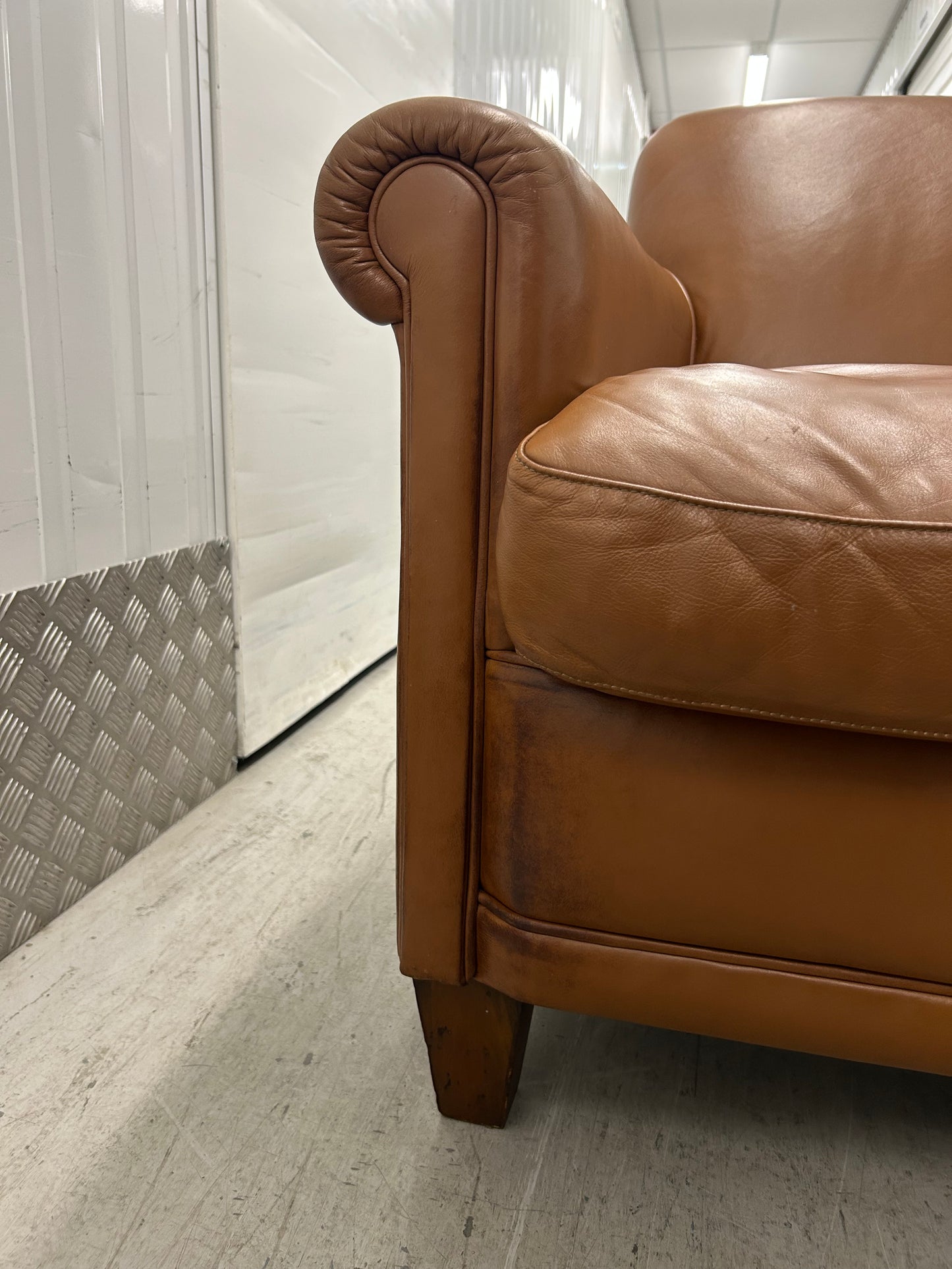 Laura Ashley Burlington Tan Leather Armchair Pre-Loved
