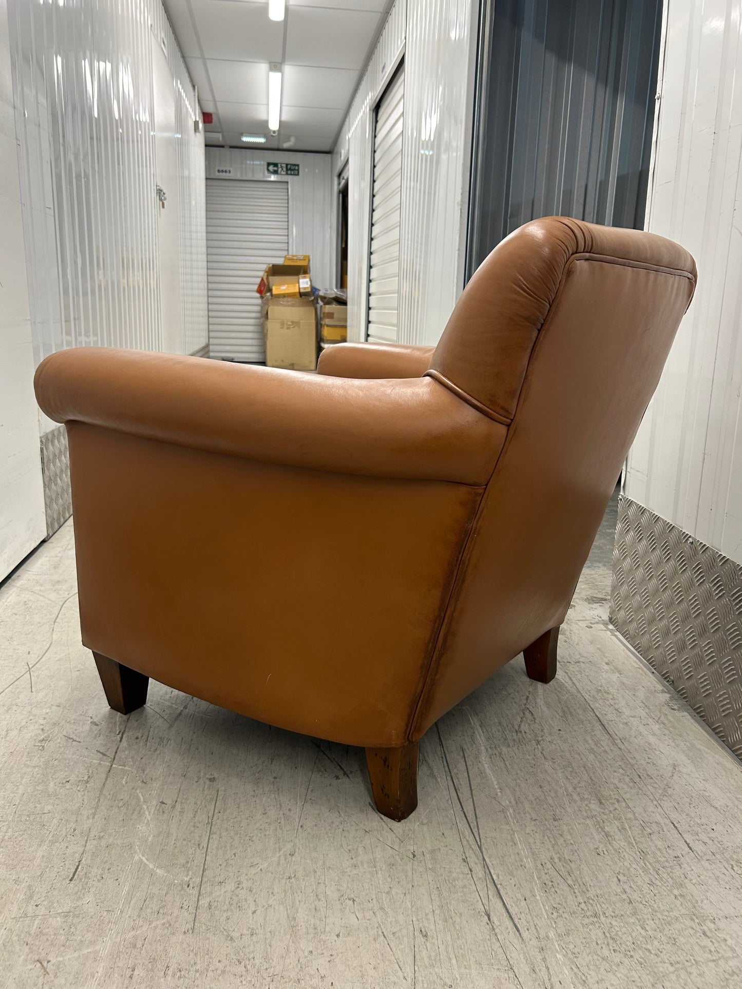 Laura Ashley Burlington Tan Leather Armchair Pre-Loved