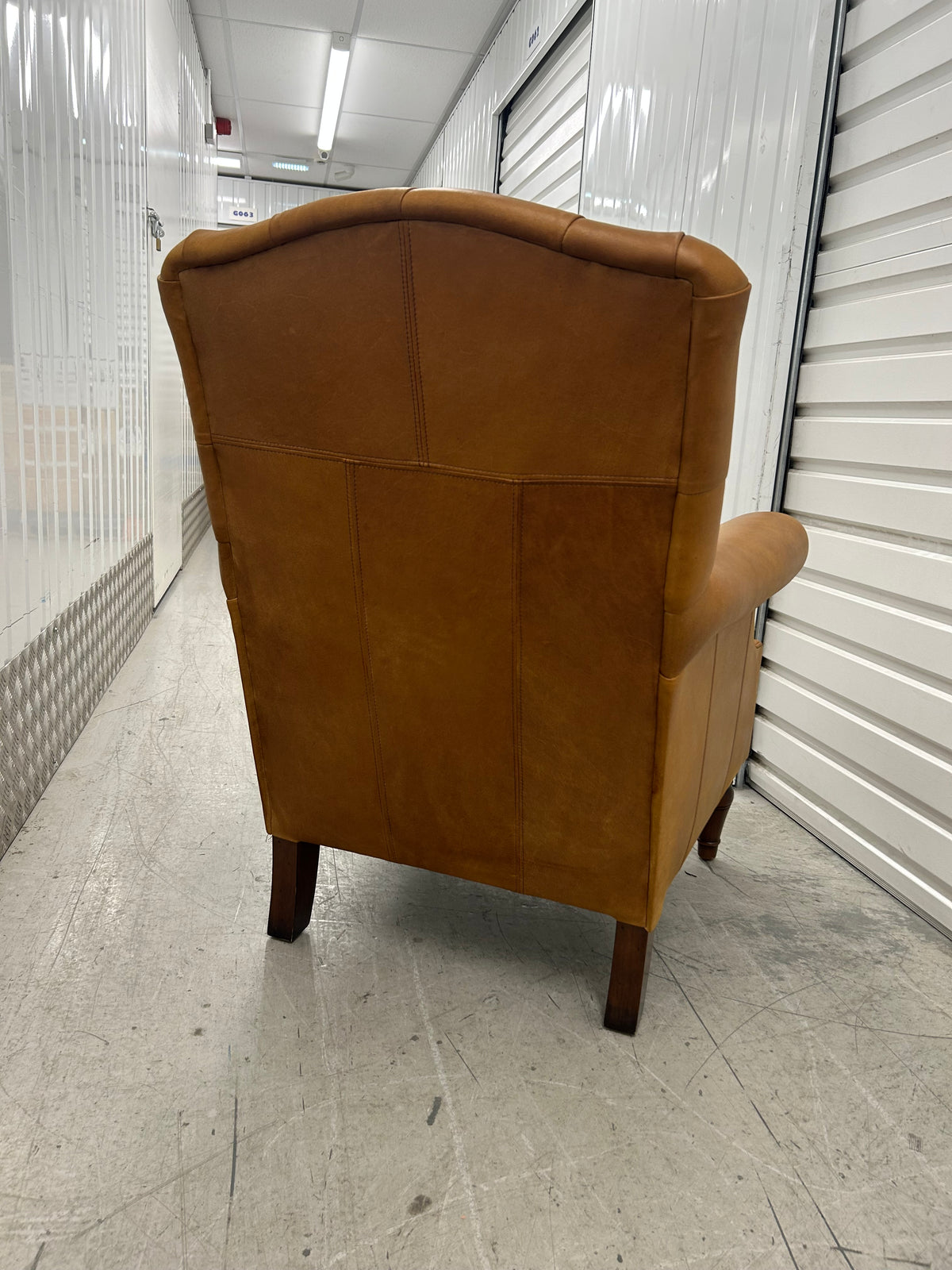 Laura Ashley Lancaster Tan Leather Armchair Pre-Loved