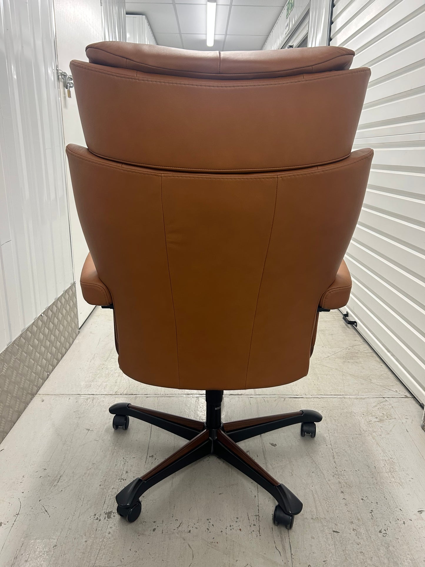 Ekornes Stressless Magic Recliner New Cognac Leather Office Desk Chair New