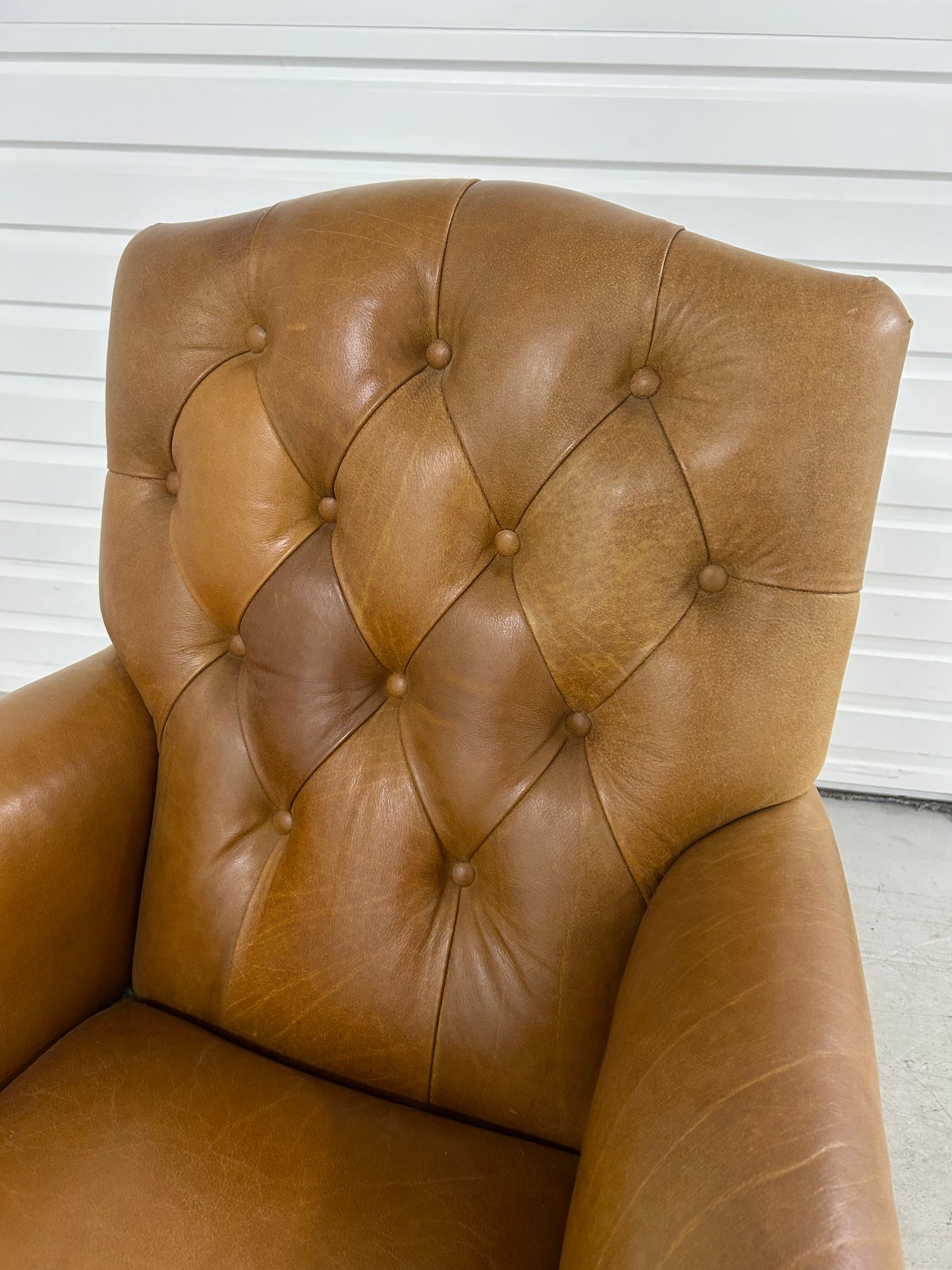 Laura Ashley Lancaster Tan Leather Armchair Pre-Loved