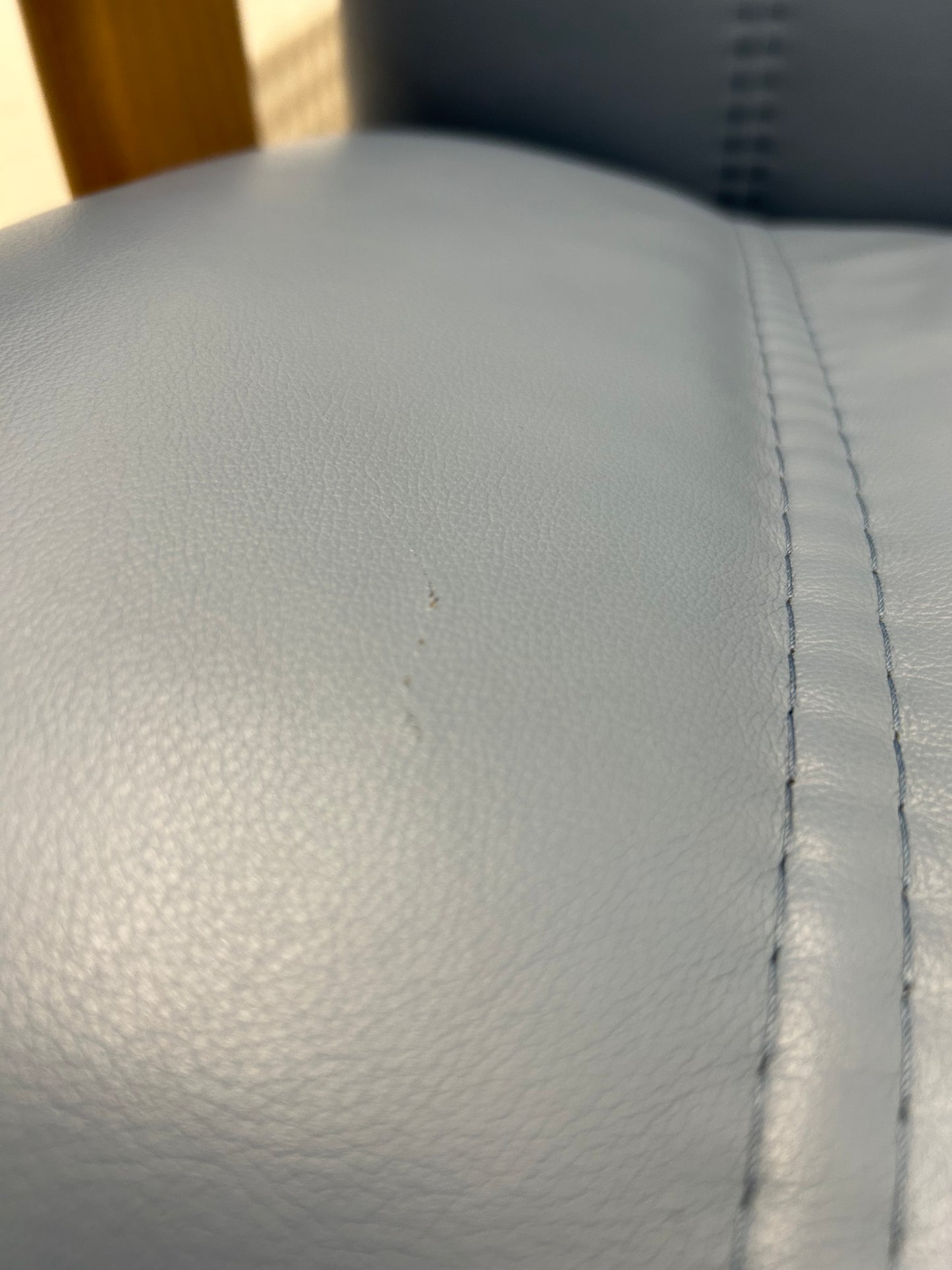 Ekornes Stressless Consul Recliner Sparrow Blue Leather Office Desk Chair Pre-Loved