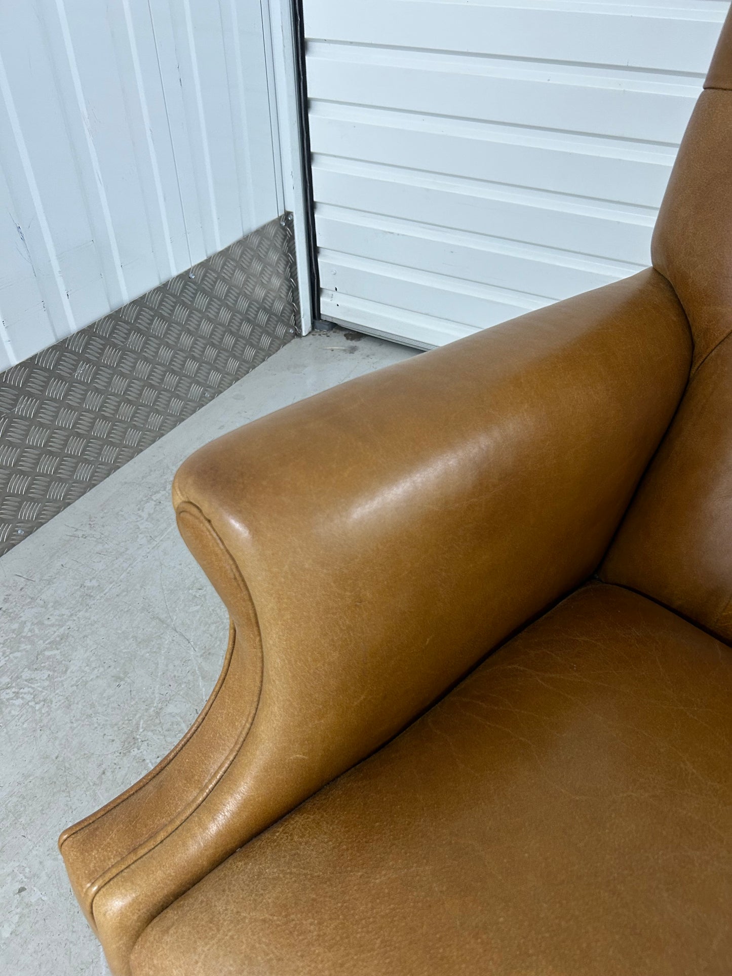 Laura Ashley Lancaster Tan Leather Armchair Pre-Loved