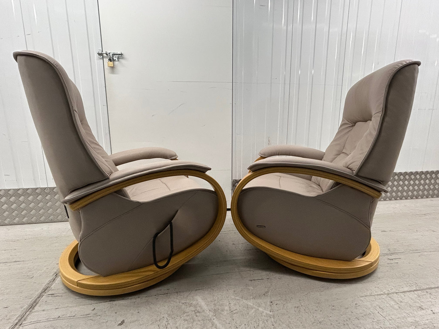 Himolla Mosel  Power Fels Leather Recline & Swivel Chairs Integrated Footrests Pre-Loved