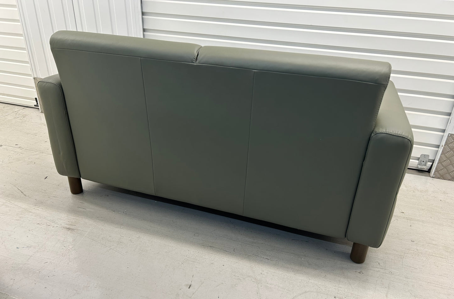 Ekornes Stressless Fiona Shadow Green Paloma Leather 2 Seater Sofa New (Ex Display)