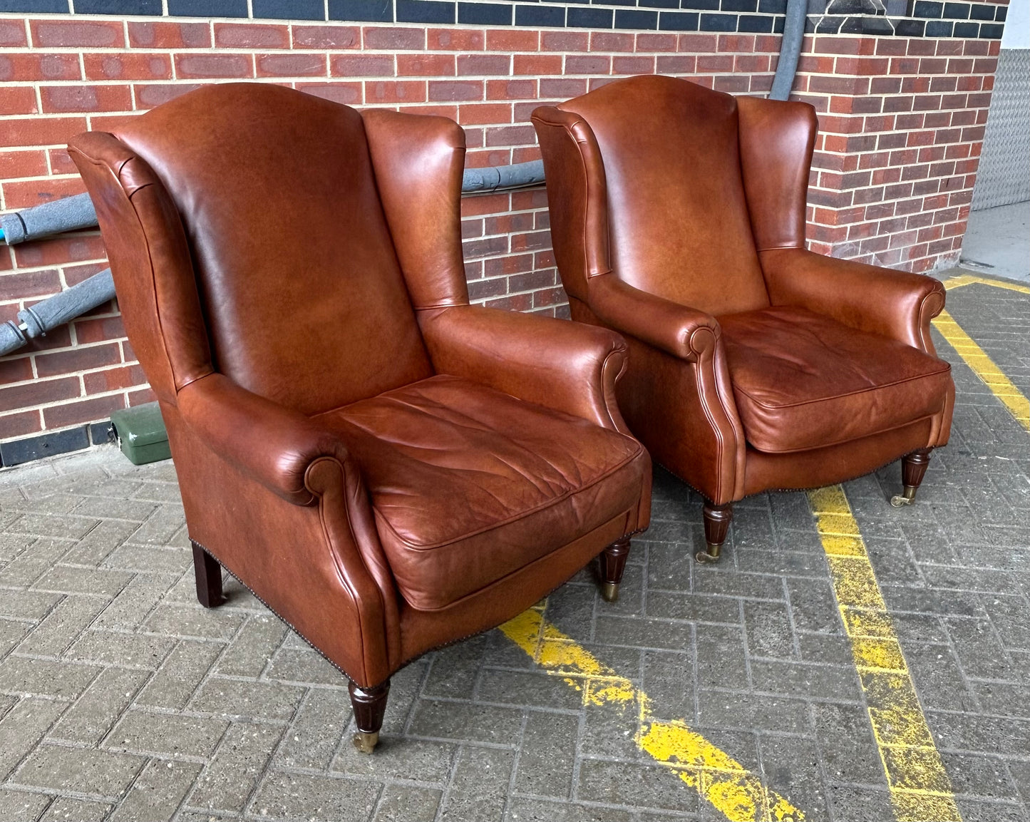 Laura Ashley Southwold Wingback Armchairs Pair Very Good Condition Pre-Loved