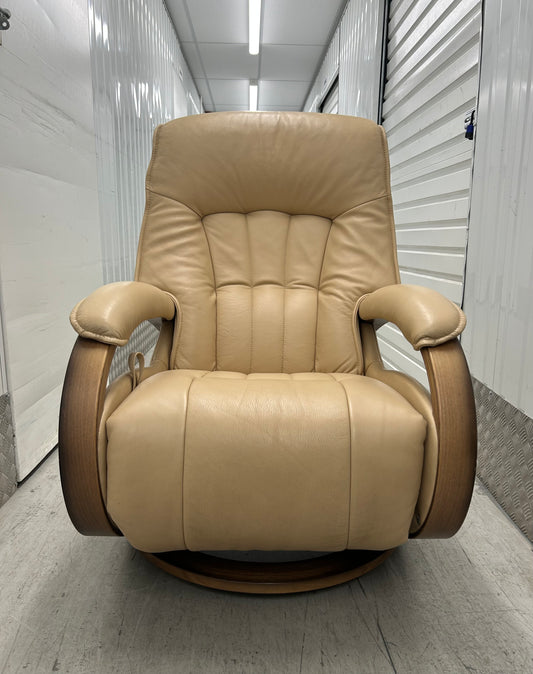 Himolla Mosel Maxi Leather Recline & Swivel Chair Integrated Footrest Pre-Loved