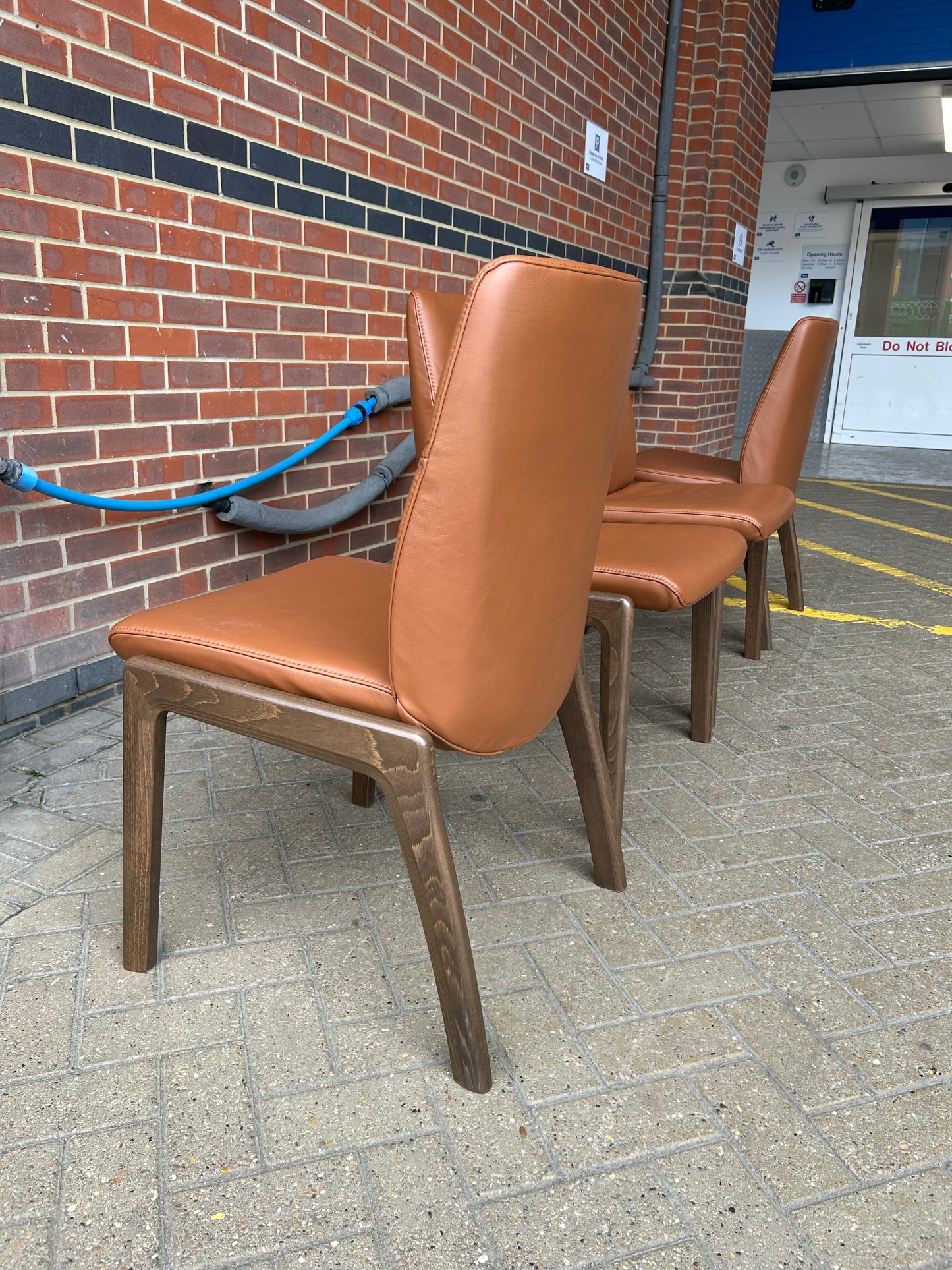 Set of 4 Ekornes Stressless Mint Low Back D100 Copper Paloma Leather Dining Chairs NEW