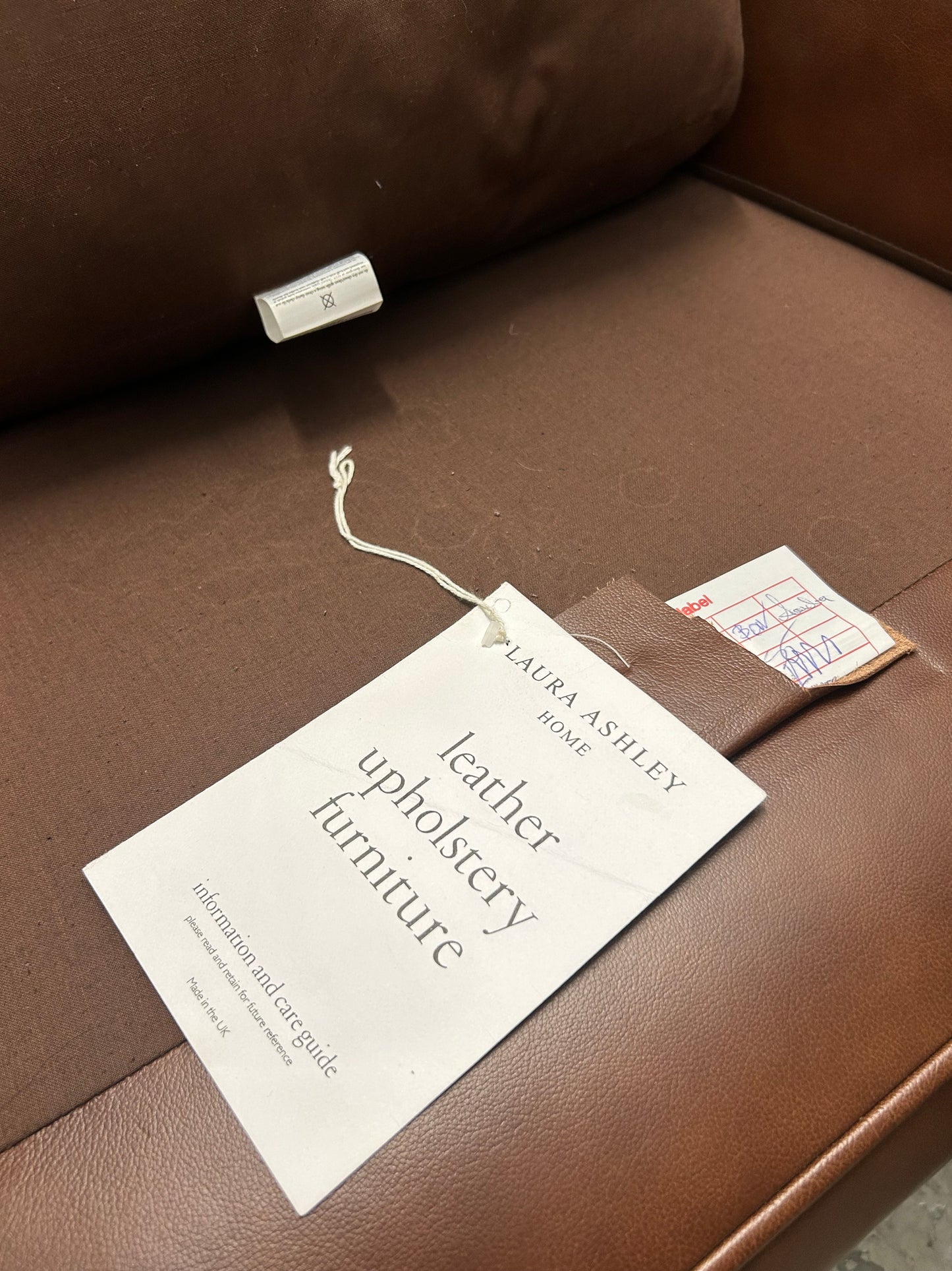 Laura Ashley Burlington Brown Leather Armchair Pre-Loved