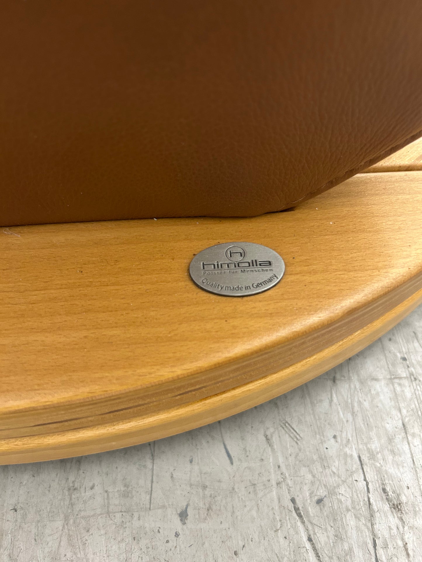 Himolla Mosel Midi Cognac Leather Recline & Swivel Chair Integrated Footrest Pre-Loved