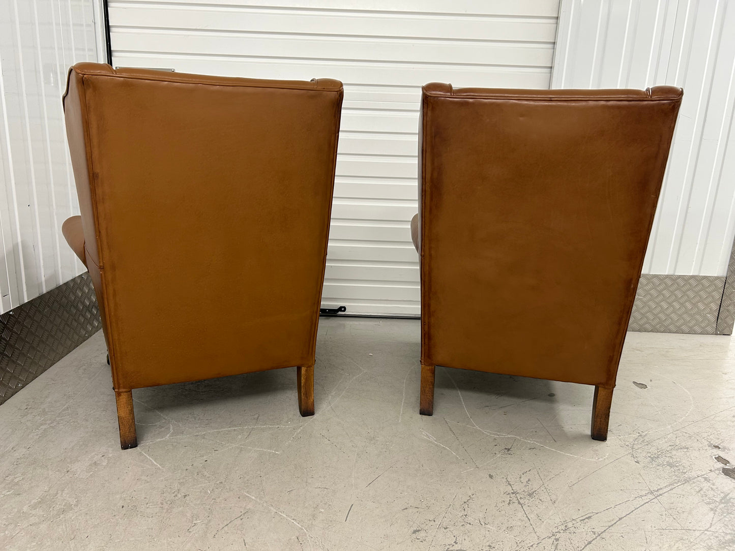 John Lewis Compton Leather Armchairs Pair Pre-Loved