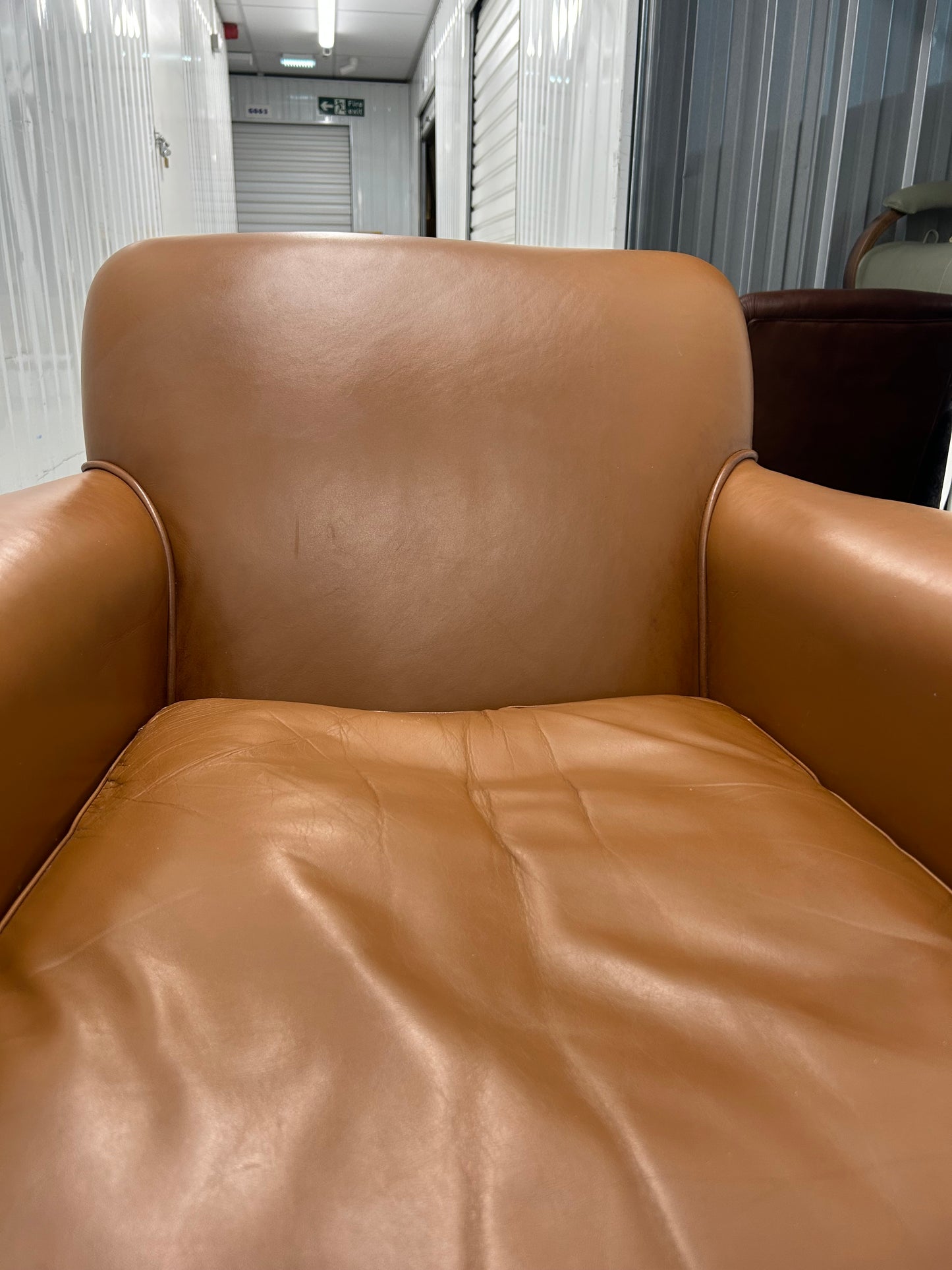 Laura Ashley Burlington Tan Leather Armchair Pre-Loved