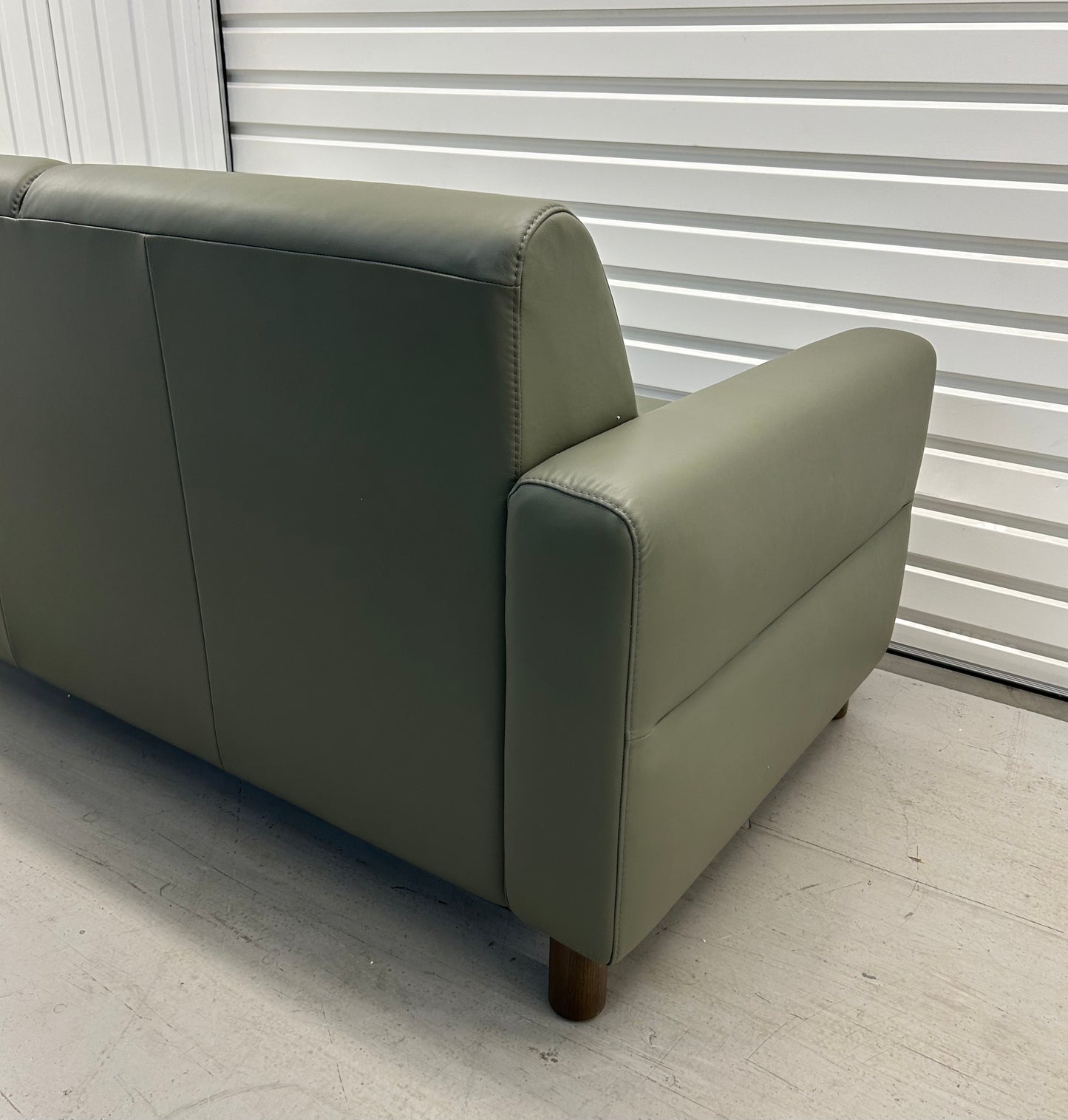 Ekornes Stressless Fiona Shadow Green Paloma Leather 2 Seater Sofa New (Ex Display)
