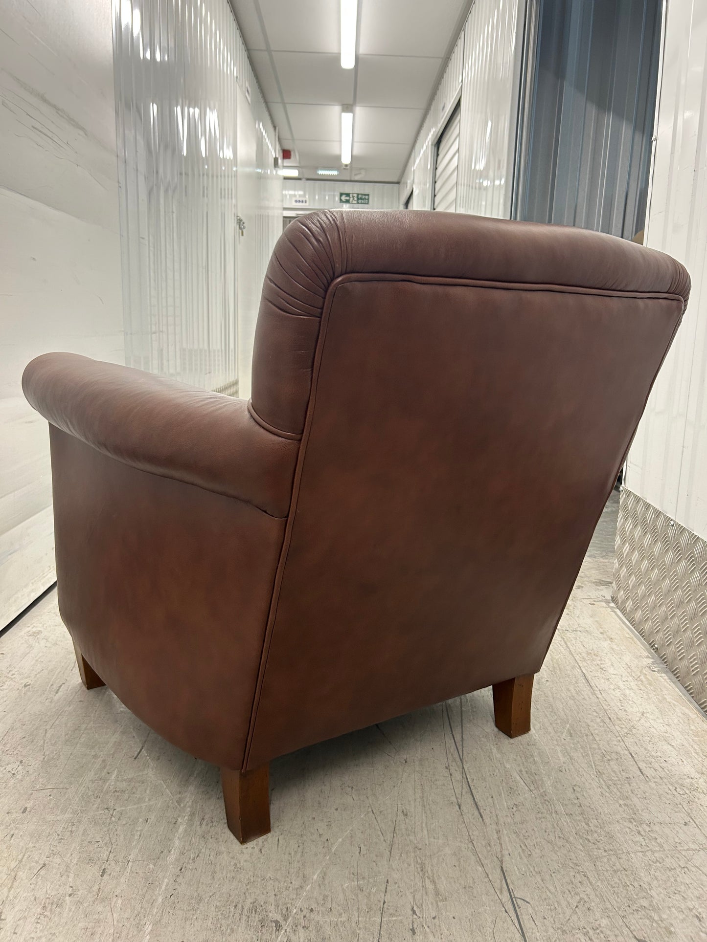 Laura Ashley Burlington Brown Leather Armchair Pre-Loved