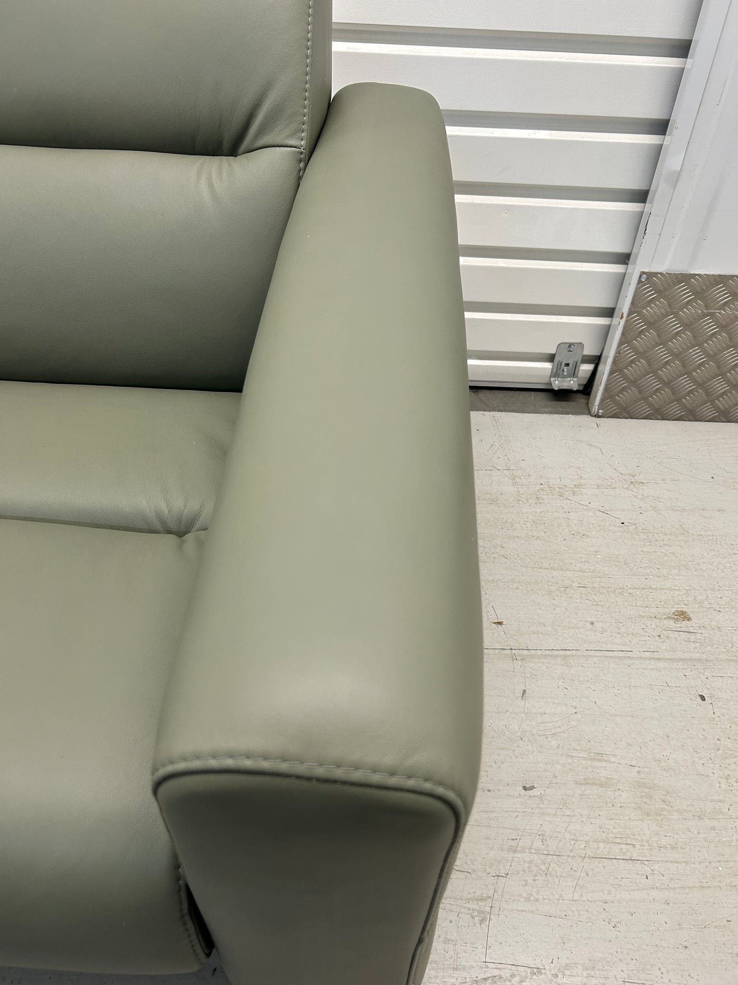 Ekornes Stressless Fiona Shadow Green Paloma Leather 2 Seater Sofa New (Ex Display)