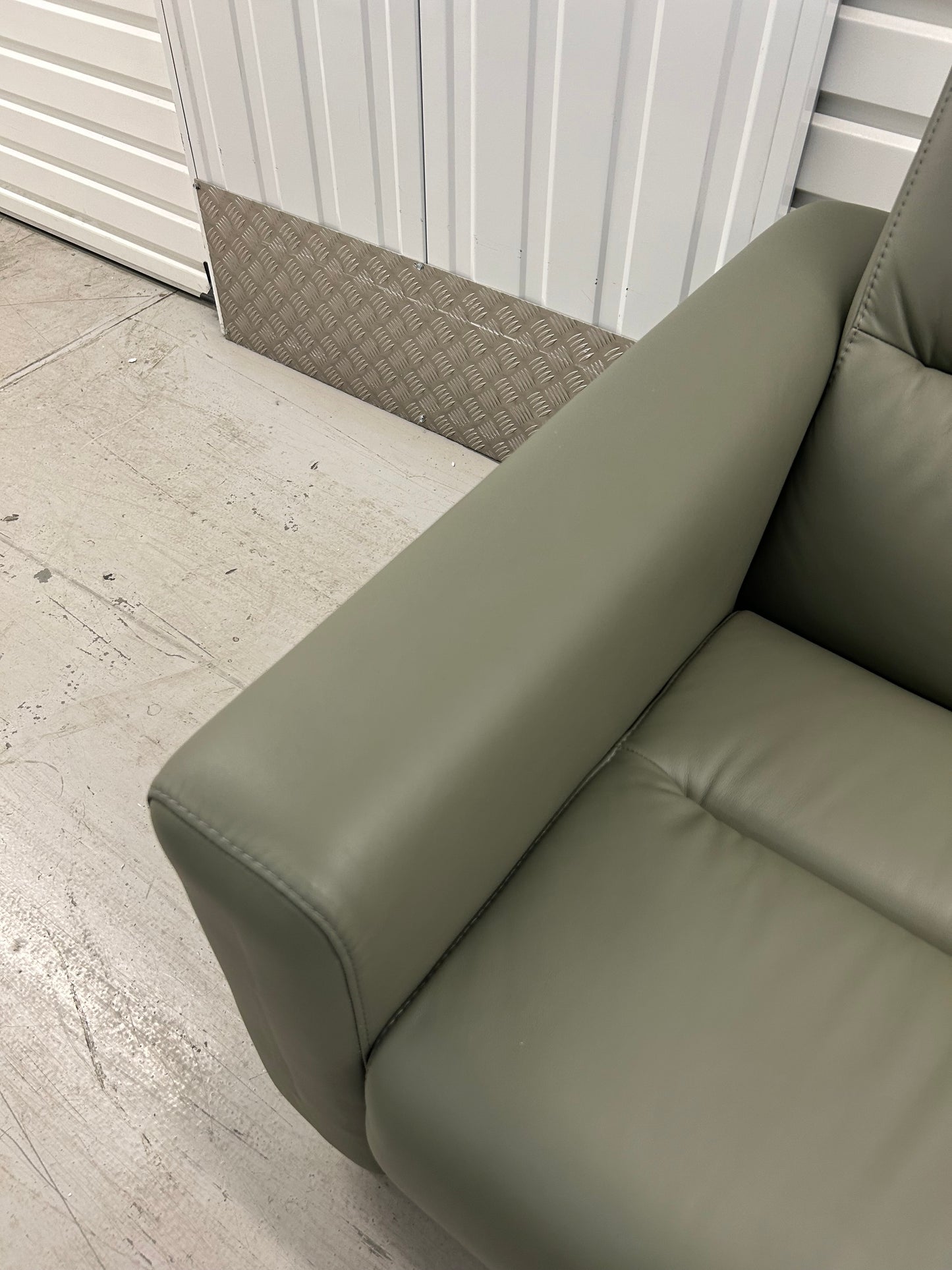Ekornes Stressless Fiona Shadow Green Paloma Leather 2 Seater Sofa New (Ex Display)