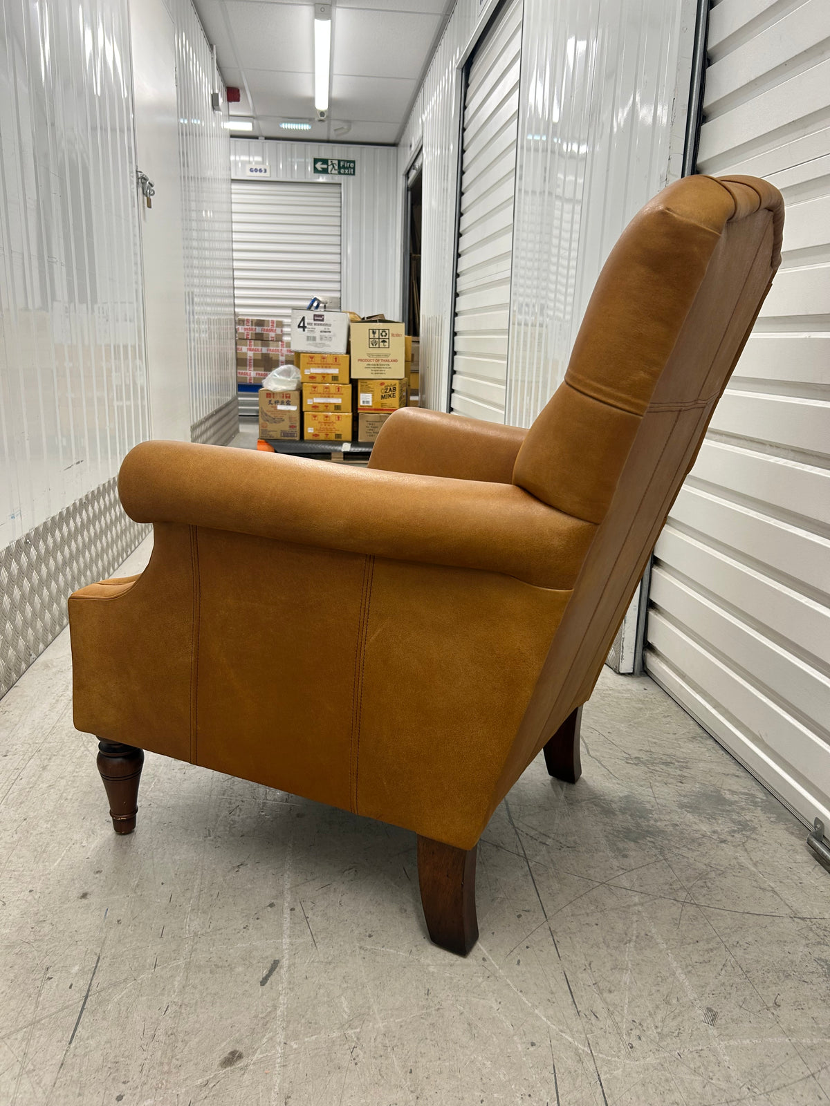 Laura Ashley Lancaster Tan Leather Armchair Pre-Loved