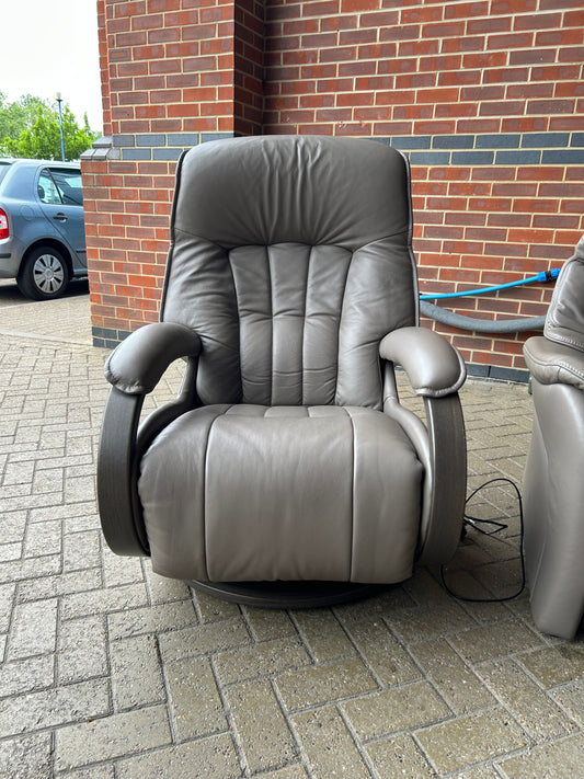 Himolla Mosel Maxi Leather Power Recline & Swivel Chair Integrated Footrest Pre-Loved
