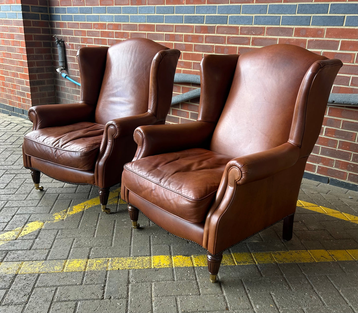 Laura Ashley Southwold Wingback Armchairs Pair Very Good Condition Pre-Loved