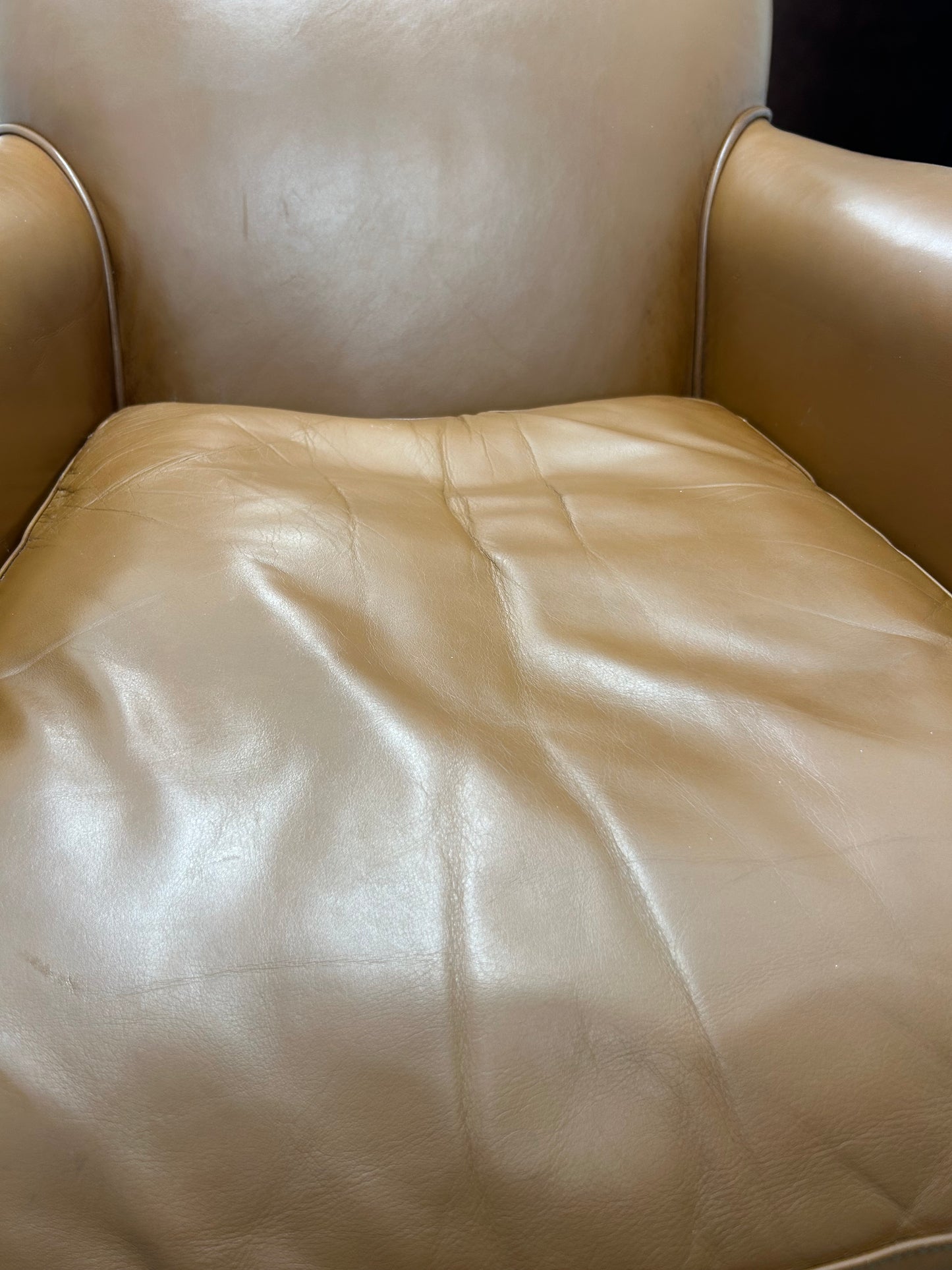 Laura Ashley Burlington Tan Leather Armchair Pre-Loved