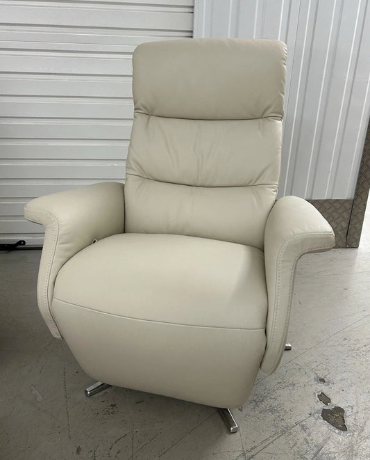 Ekornes IMG Space 2400 Leather Recline & Swivel Armchair Integrated Footrest